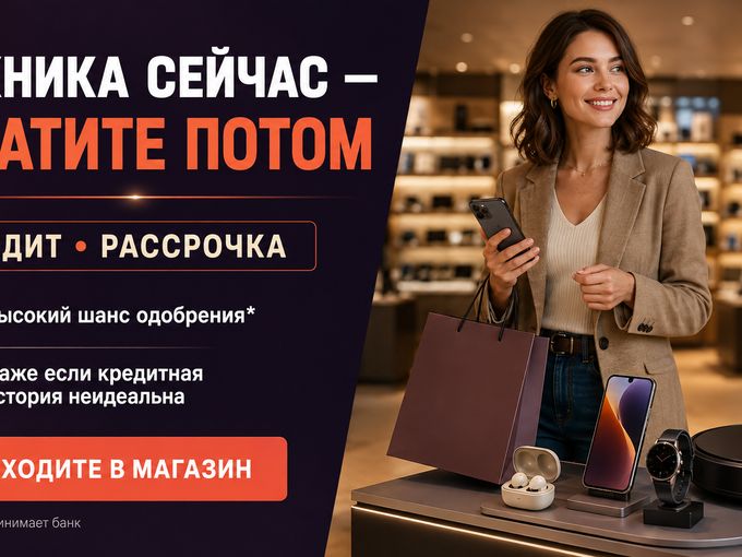 Техника сейчас — платите потом 🔥
