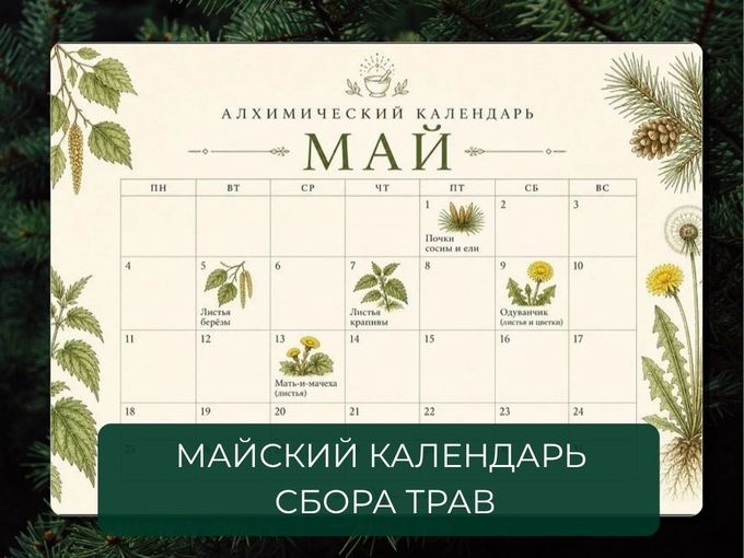 🌱 Майский календарь сбора трав