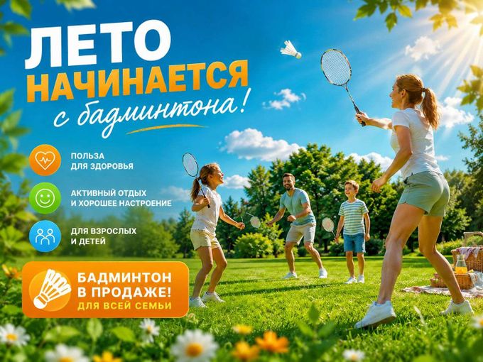 ☀️ Лето начинается с бадминтона!