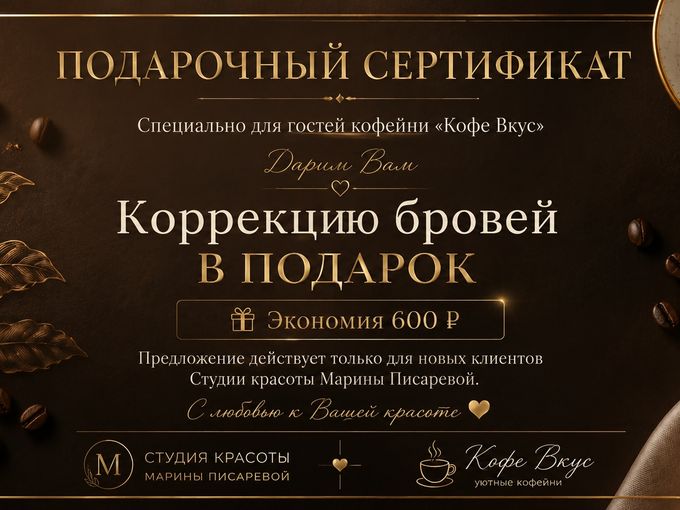 Сертификат от студии красоты!!!💖