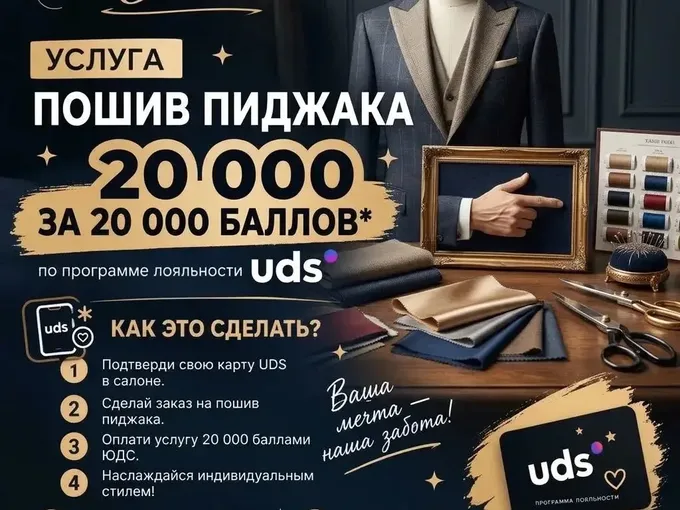 Пошив пиджака за баллы по Вашим меркам!