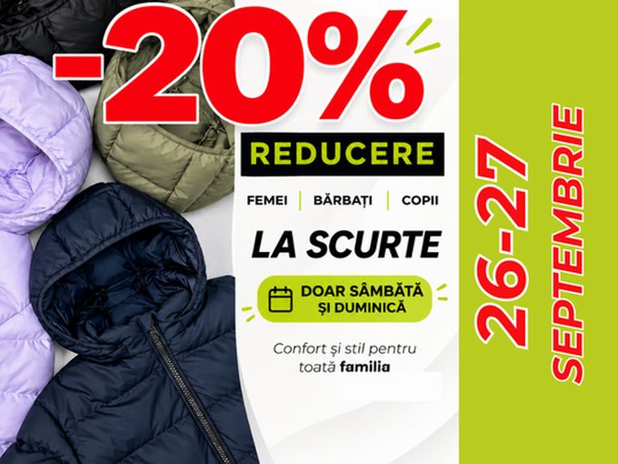 🤫DUMINICA -20% 🔥LA TOATE SCURTELE