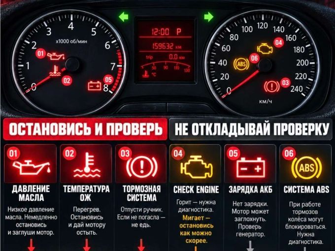 Загорелся индикатор, глушить или ехать?