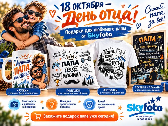 🎉 18 октября — День отца! 👨‍👧‍👦💙