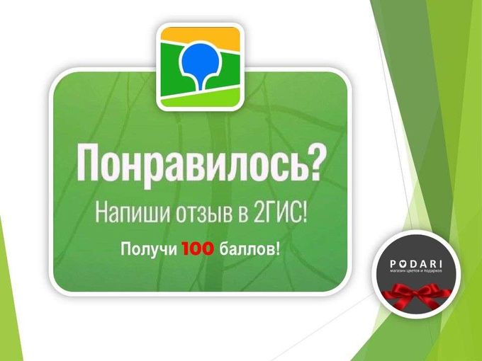 🤩 Дарим 100 баллов - за отзыв в 2ГИС!
