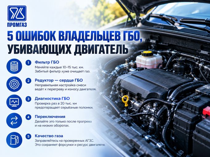 5 ошибок владельцев ГБО, убивающих мотор