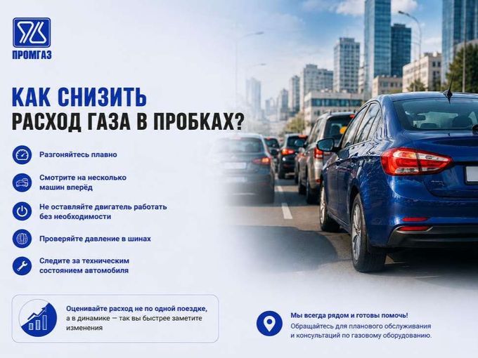 Как снизить расход газа в пробках? 🚗