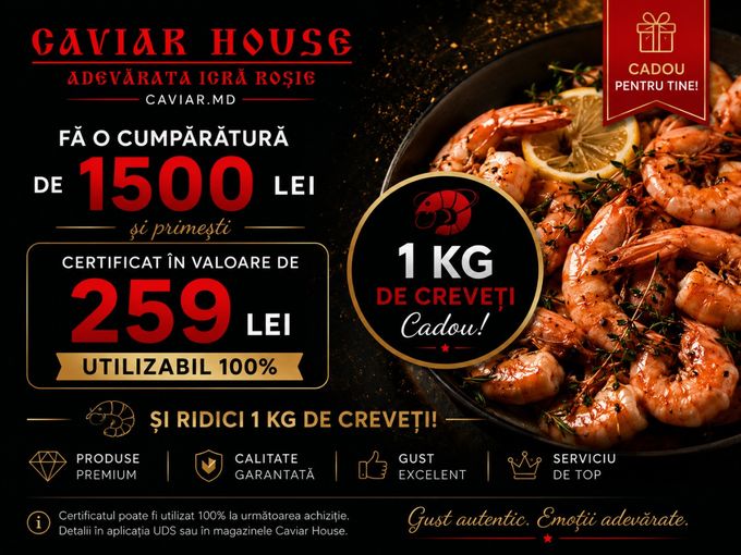 🦐 Primești 1 KG de creveți CADOU! 🎁