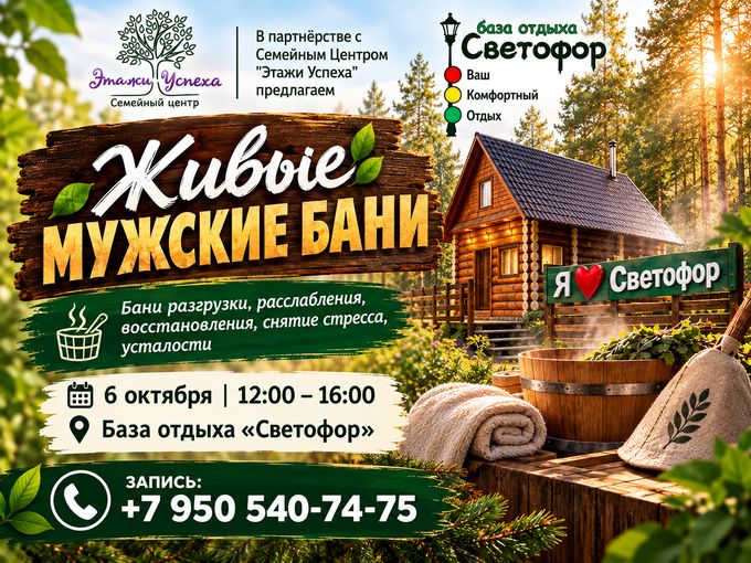 🔥 Живые мужские бани в «Светофоре»