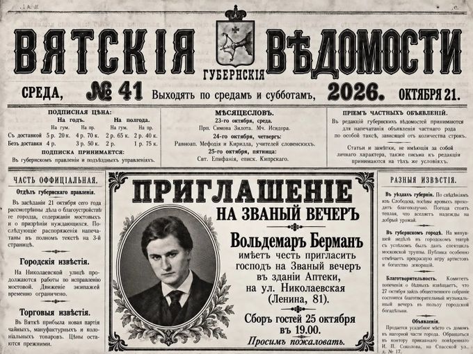 Приглашение на "ЗВАНЫЙ ВЕЧЕРЪ"