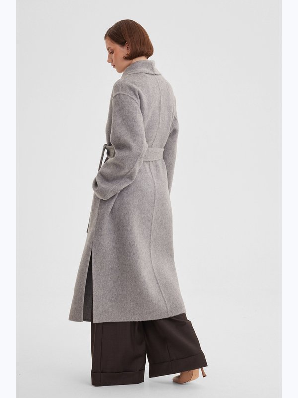 Пальто с воротником шалька double coat