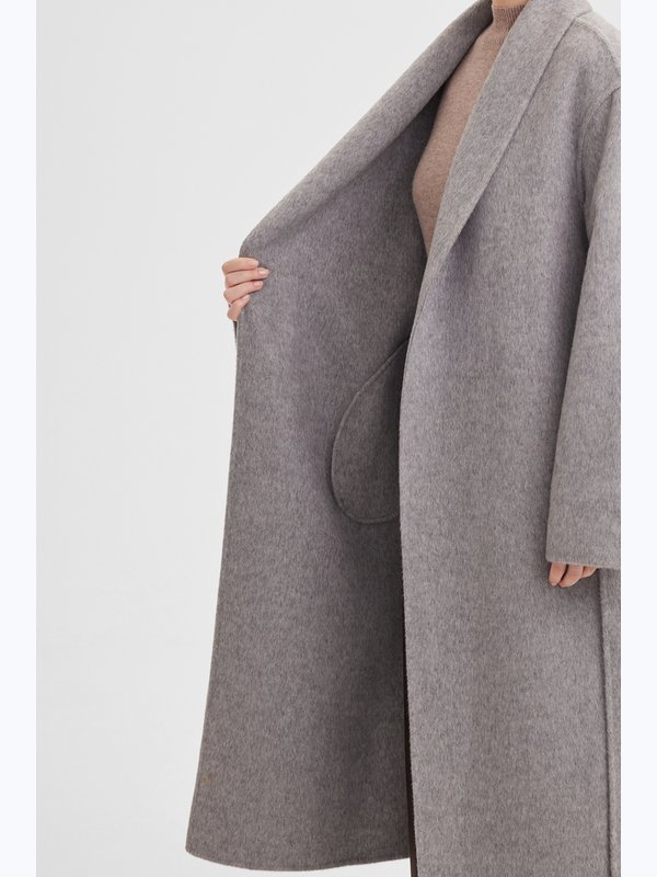 Пальто с воротником шалька double coat