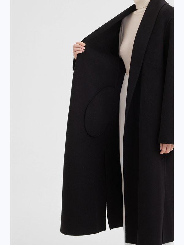 Пальто с воротником шалька double coat