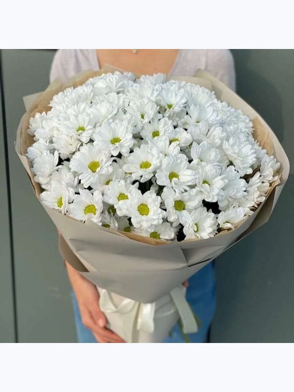 БУКЕТ из 15 кустовых хризантем ромашка