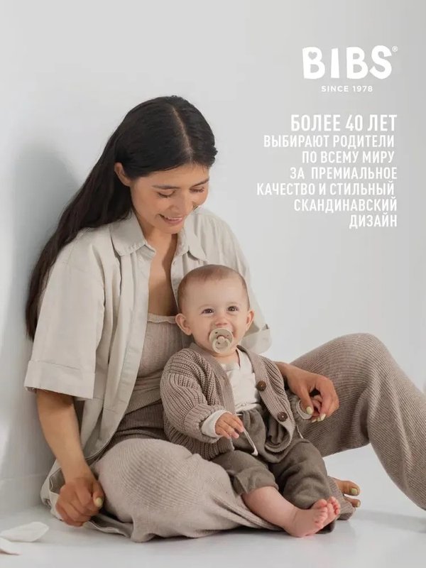 Пустышка латексная BIBS Studio Colour Ladybug - Sage 18-36 мес