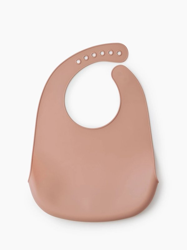 Нагрудный фартук силиконовый beige red Happy Baby (6мес+)