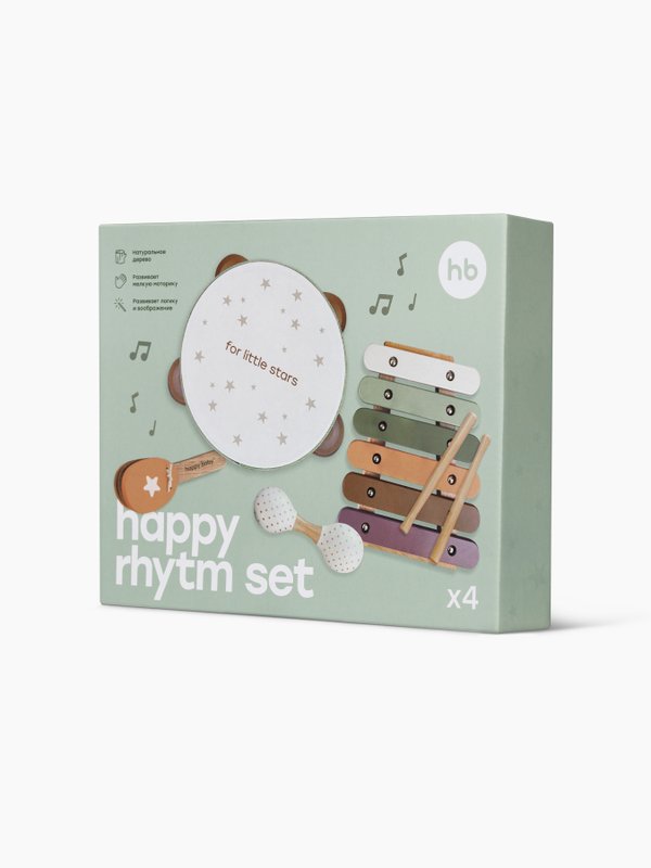 Игровой набор музыкальных инструментов Happy Rhythm Set Happy Baby (3г+)