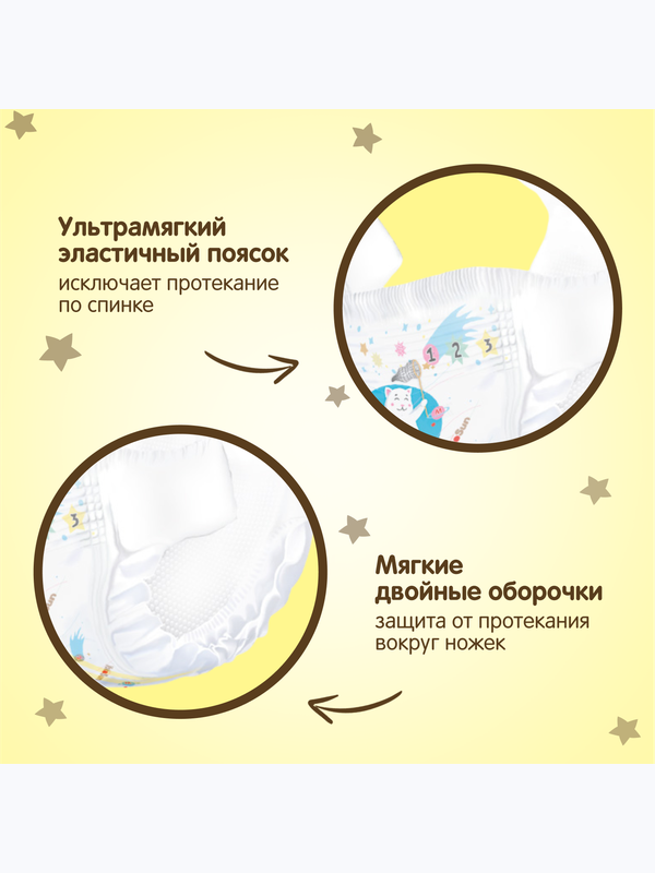 Подгузники YOKOSUN Premium размер S 3-6 кг 72 шт