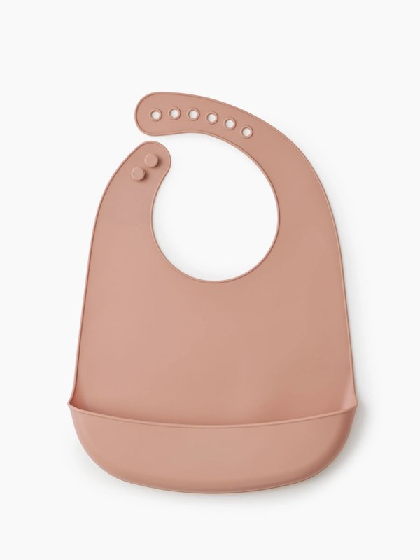 Нагрудный фартук силиконовый beige red Happy Baby (6мес+)
