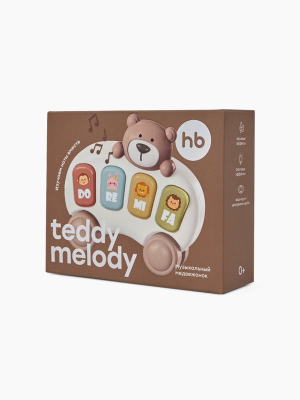 Игрушка медвежонок пианино TEDDY MELODY beige Happy Baby (0+)