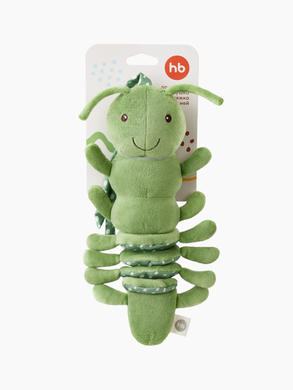 Подвесная игрушка-растяжка с вибрацией Гусеничка (green) Happy baby (0+)