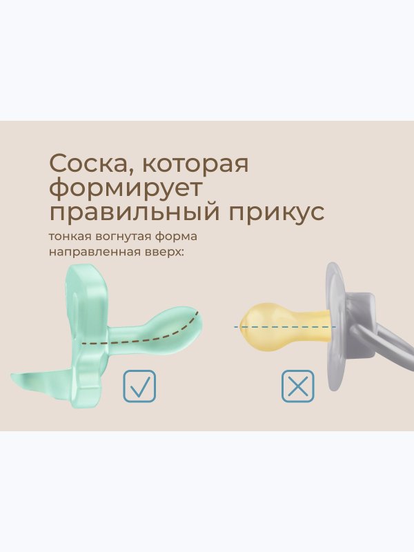 Соска-пустышка цельносиликоновая мятная в стерилизаторе 2 шт 0-6 мес ROXY-KIDS