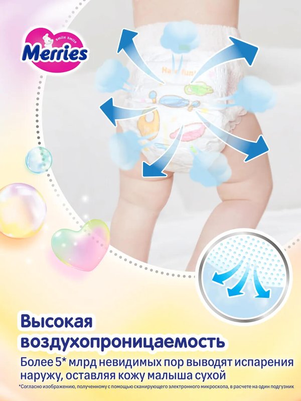 Трусики Merries размер L 9-14 кг 44 шт Q-форма