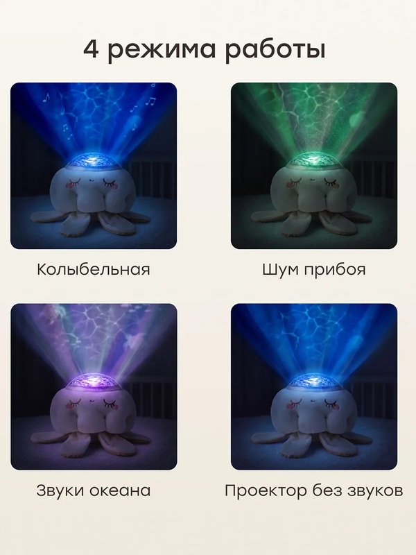 Игрушечный проектор ночник LUMINA «ЛЮМИНА» milky Happy Baby (0+)
