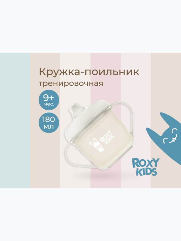 Кружка-поильник с носиком серый ROXY-KIDS (9мес+)