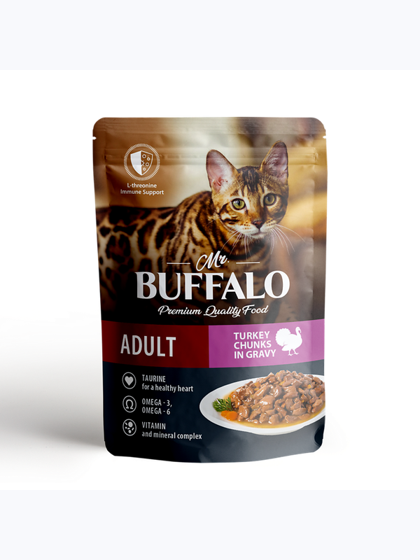 Mr.Buffalo Влажный корм пауч для кошек в соусе, 85г