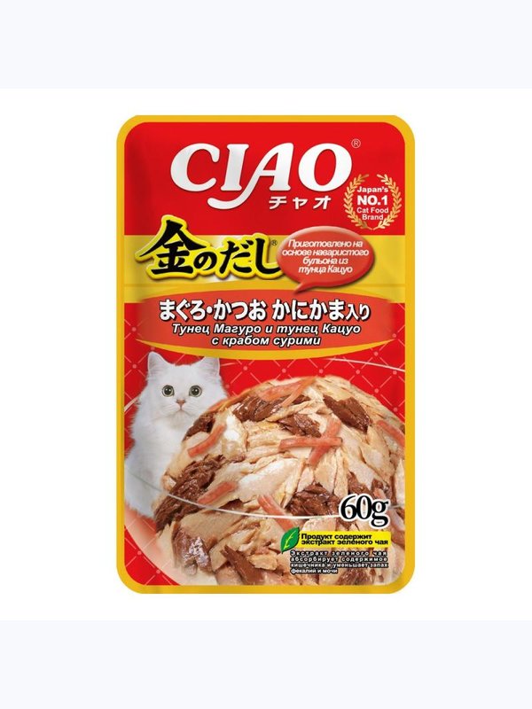 INABA КИННОДАСИ влажный корм 60г для кошек пауч