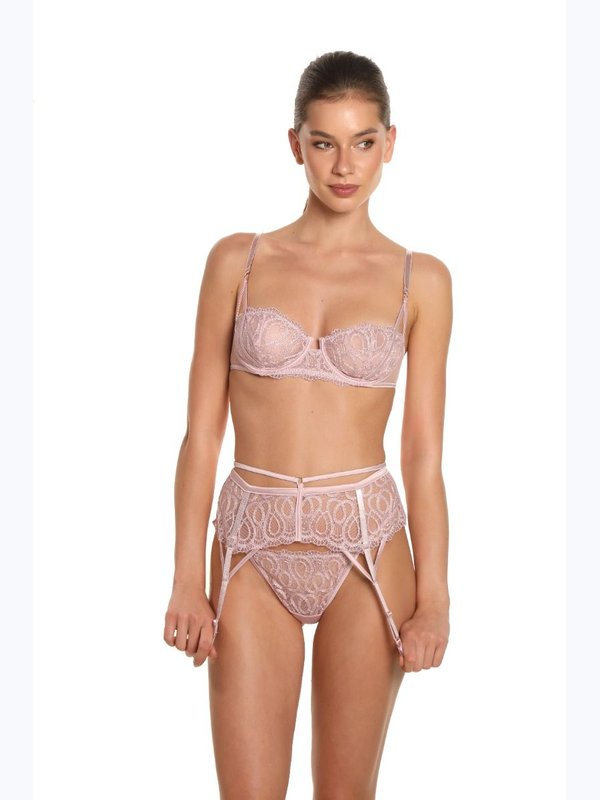 Пояс для панчох JOLIDON FEMME FATALE J2427 // Коричневий+Чорний / Ніжно-рожевий
