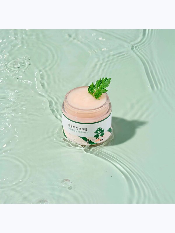 Лёгкий успокаивающий крем с полынью Round Lab Mugwort Calming Cream 80 мл