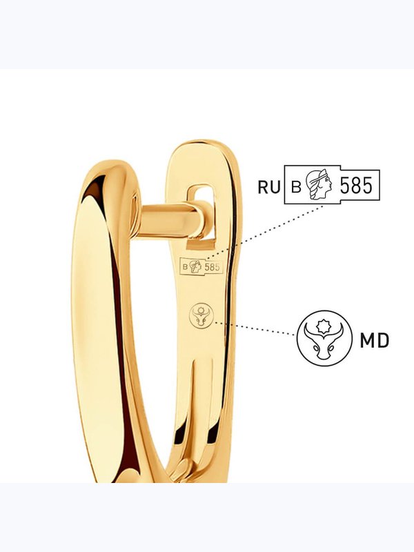 Серьги из красного золота Vesna jewelry 22242-159-00-00