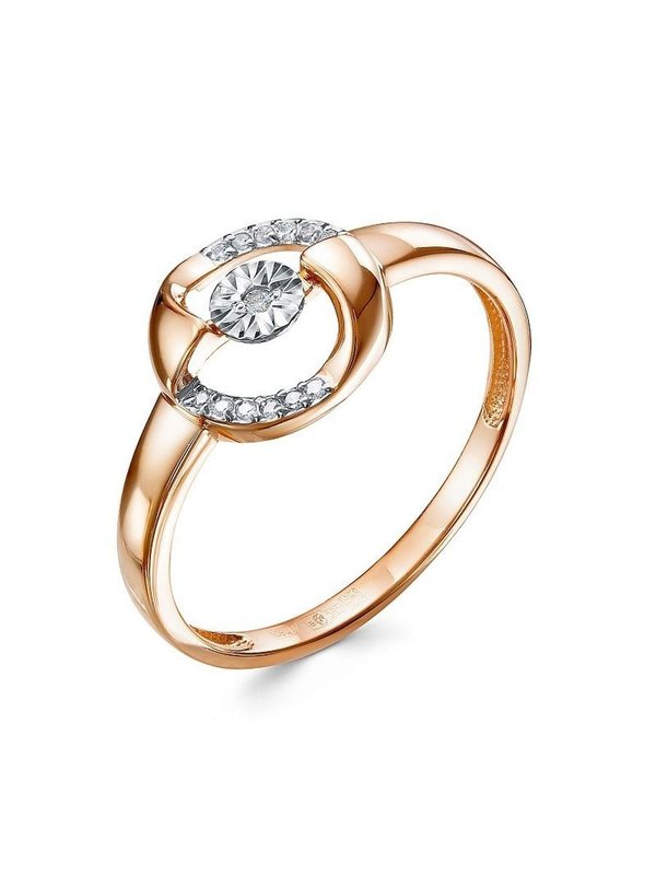 Золотое кольцо с бриллиантами 01-00296-05-001-01-01/18,0 размер ЮК KLONDIKE Jewellery