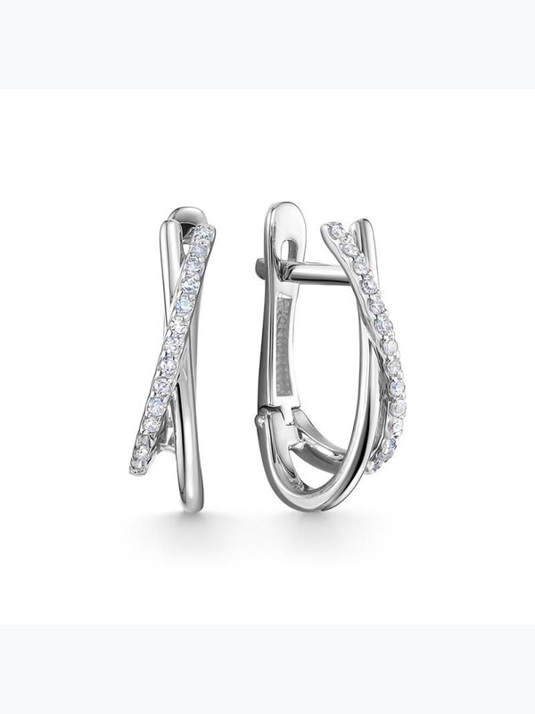 Серьги из белого золота Vesna jewelry 22174-251-00-00 с бриллиантами