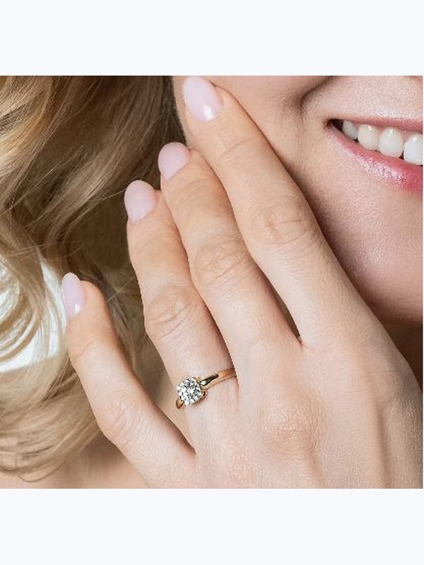 Кольцо из золота 1971-151-46-00/17,5 размер с бриллиантом Vesna jewelry