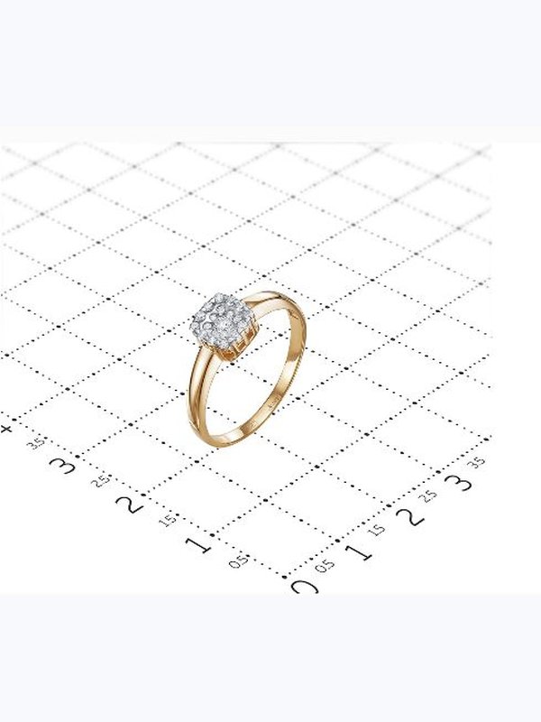 Кольцо из золота 1971-151-46-00/17,5 размер с бриллиантом Vesna jewelry