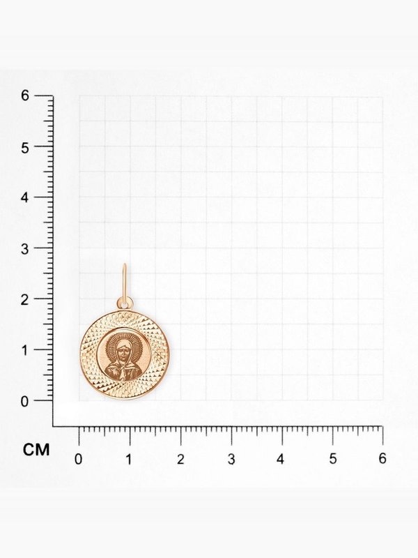 Подвеска религиозная христианская ладанка Святая Матрона красное золото 585 Голден Глоб