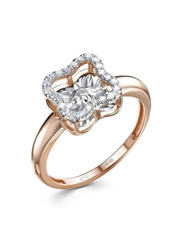 Золотое кольцо ЮК Клондайк Jewellery с танцующим бриллиантом