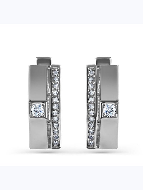 Серьги из белого золота KABAROVSKY 12-11293-1000 с бриллиантом