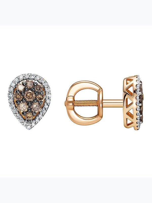 Золотые серьги пусеты-гвоздики Vesna jewelry 42316-156-176-00 с бриллиантами