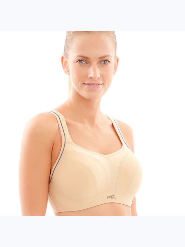 Sport bra, 5021 формованная чашка, бежевый, черный