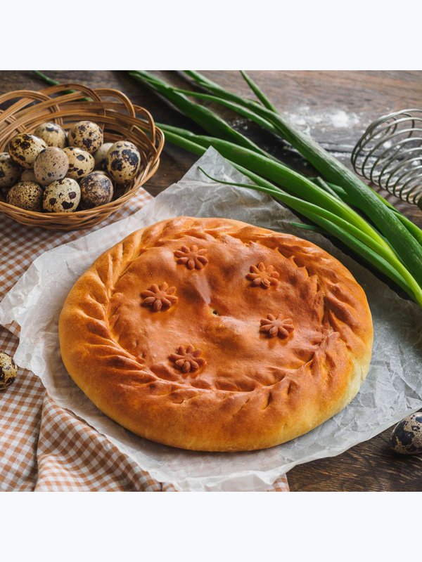 Пирог с зеленым луком и яйцом