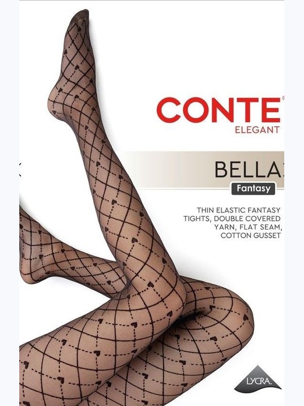 Conte Bella 20 DEN (c геометрическим рисунком в сердечки)
