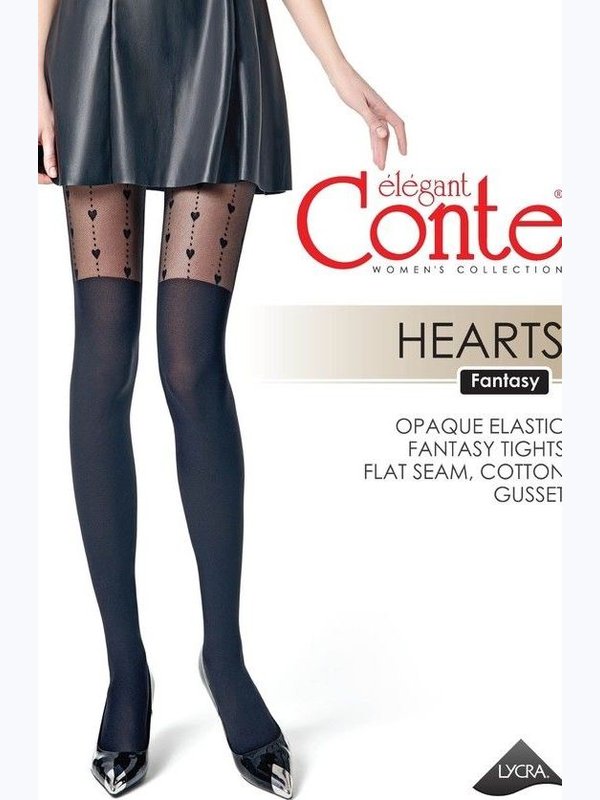 Conte Hearts 30/50DEN (с имитацией гольфинов, сердечки)