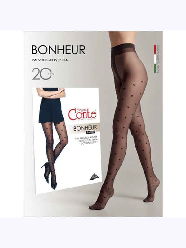 Conte Bonheur 20 DEN (узор сердечки)
