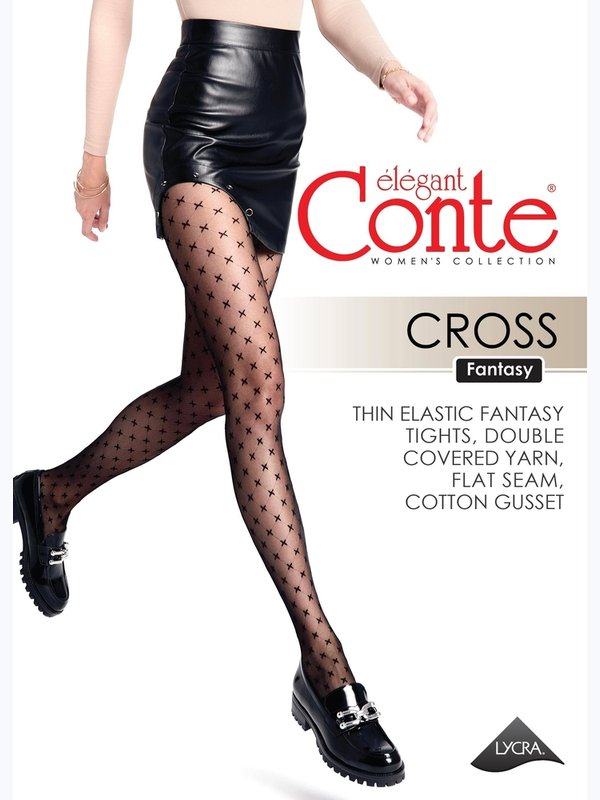 Conte Cross 20 DEN (с геометрическими ромбами и рисунком крестики)