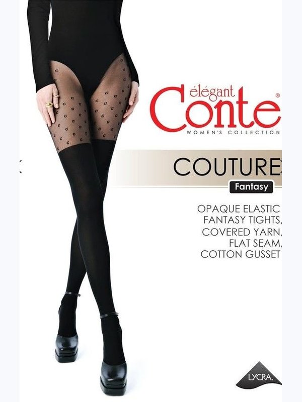 Conte Couture 50 DEN (с имитацией гольфинов и рисунком «ромбы»)