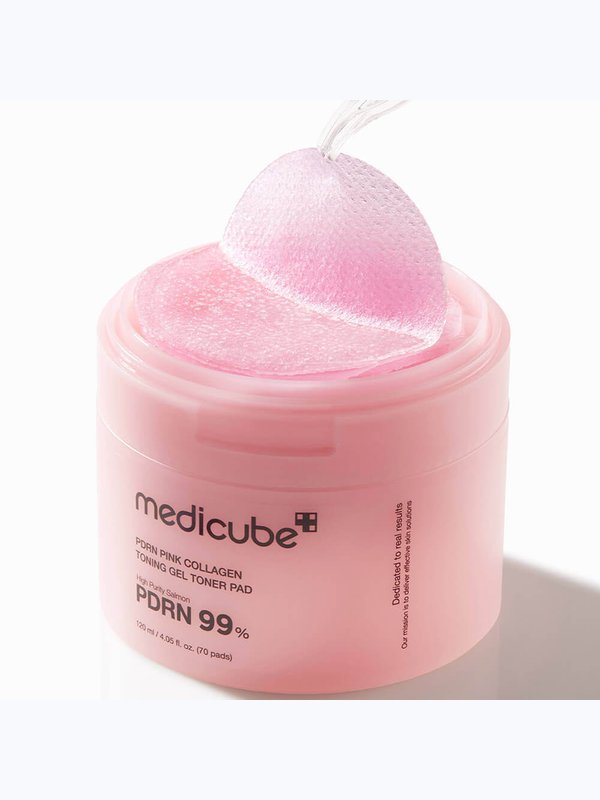 Гелевые тонер-пэды с ПДРН и коллагеном medicube PDRN Pink Collagen Toning Gel Toner Pad